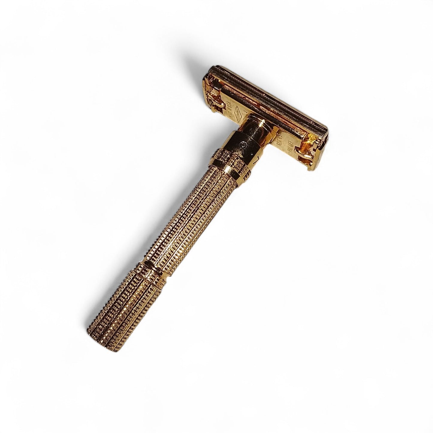 Gillette Aristocrat Maquinilla Afeitado Clasico maquinilla vintage dorada de seguridad con mango estriado