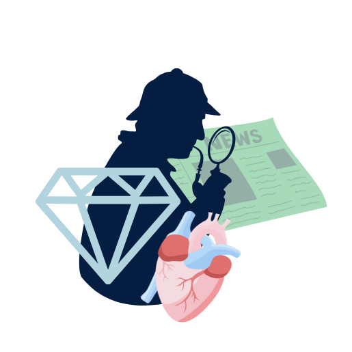 Tengo Una Debilidad Las Novedades Vintage  Favoritas De La Casa de Los Laureles. con detective, diamante y corazón antiguo
