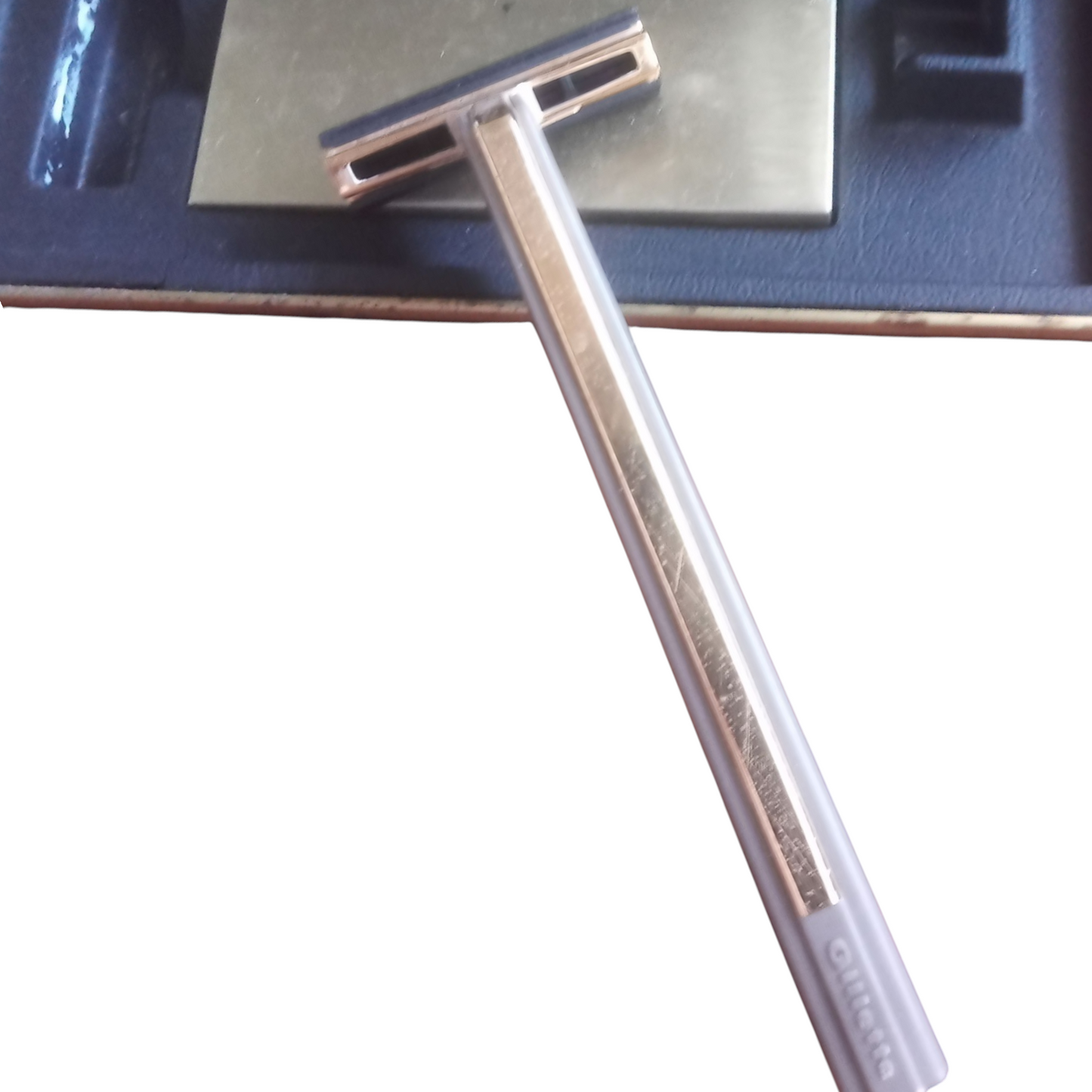 Maquinilla Gillette G II de Luxe Afeitado Clasico maquinilla vintage de metal con mango plastico claro